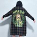 Casual grid prints cotton coats plus size hooded winter thick outfits